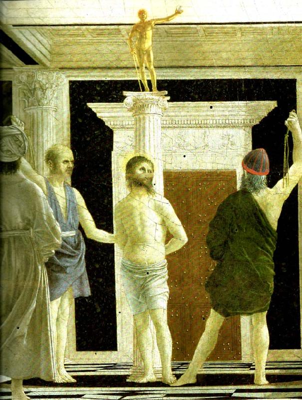 Piero della Francesca the flagellation, detail oil painting picture